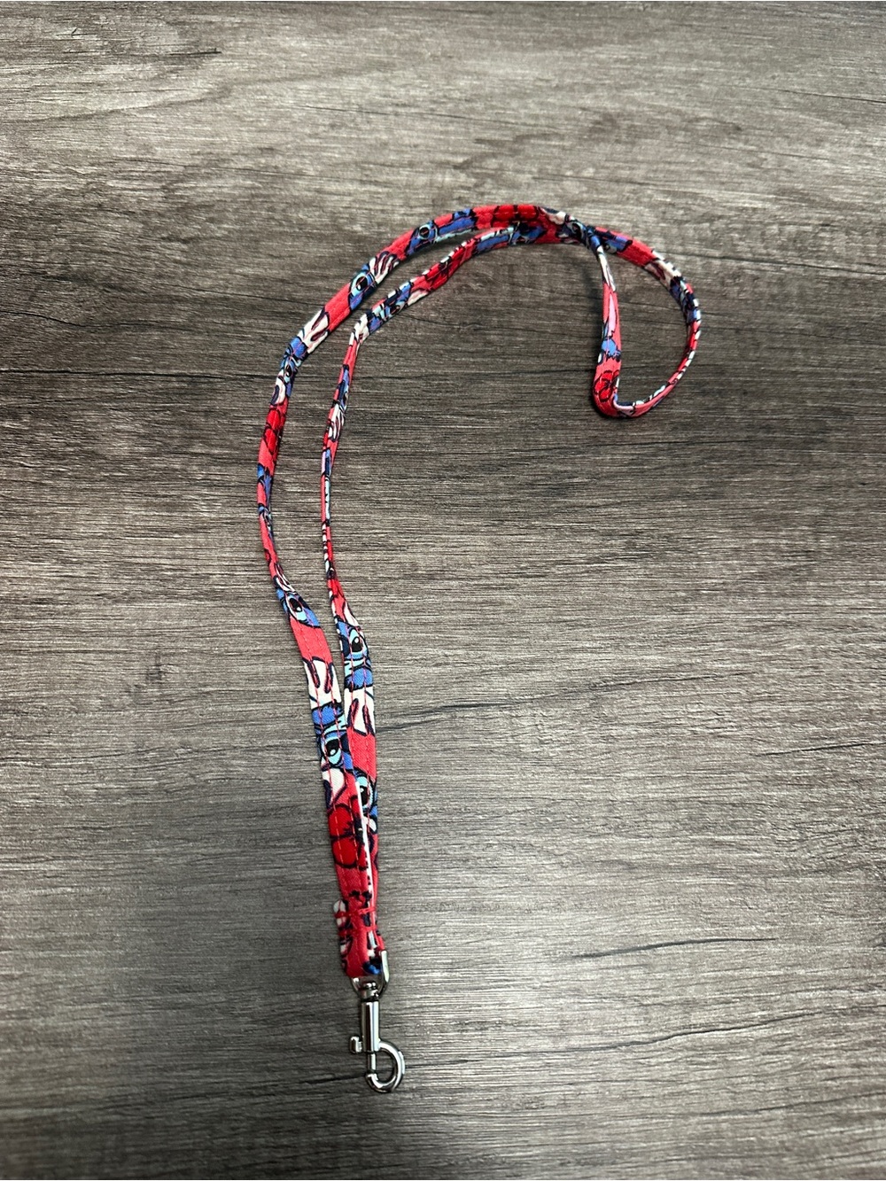 Vera Bradley Stitch Lanyard Keychain
Strap Detachable Metal Clip Red Blue